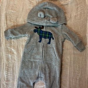 Fleece, one piece zip-up, infant boys 3mo